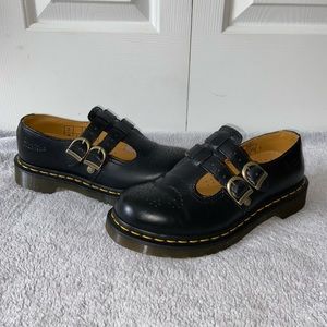 Doc Martens 8065 Smooth Leather Mary Jane Shoes, Black Size 7
